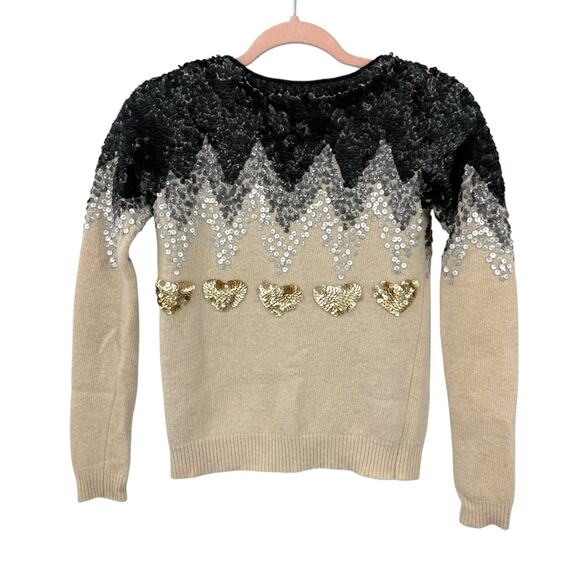 Twin-Set by Simona Barbieri Sweater XS Heart Sequins Wool Blend Crewneck Party - Picture 5 of 12
